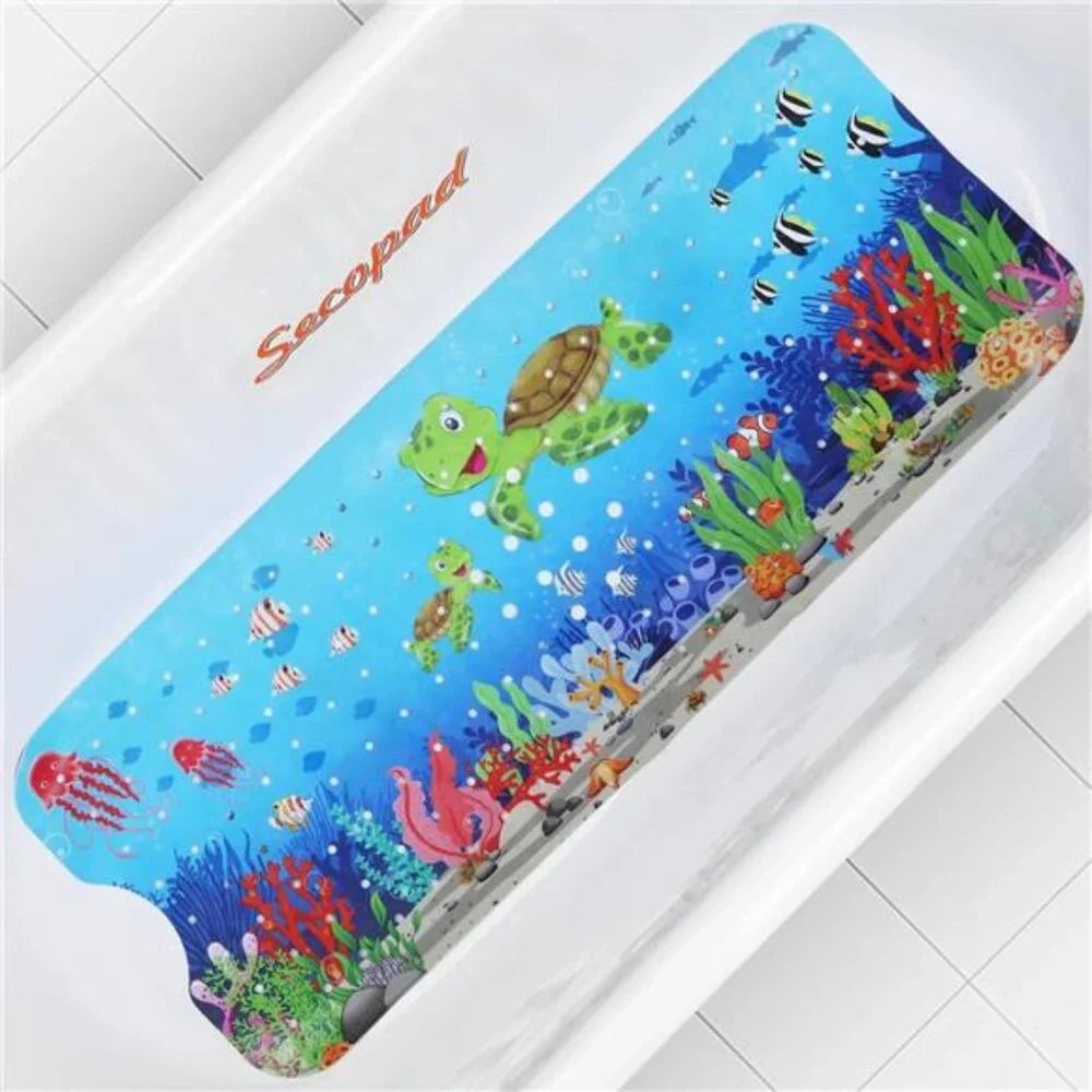 Kids Bath Mat Non Slip Toddler Shower Mat Cartoon Baby Bathtub Suction Cups